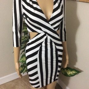 Strip Body Con Dress Size Medium